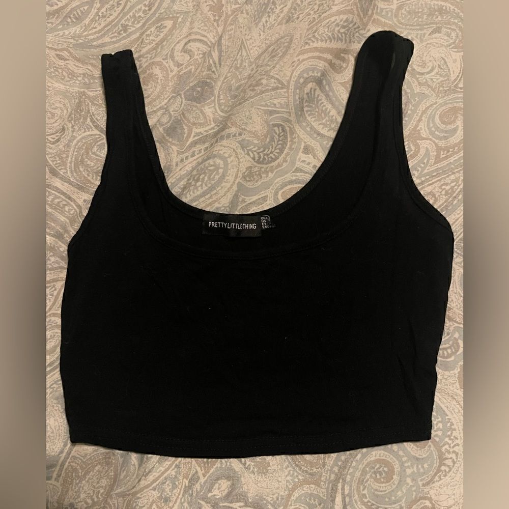 Black Cropped Tank Top